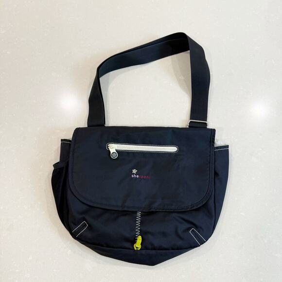 Sherpani Crossbody Messenger Bag Black Green Yellow Gray - Picture 4 of 9